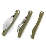3pc/set Lightweight Portable Outdoor Camping Stainless Steel Utensils